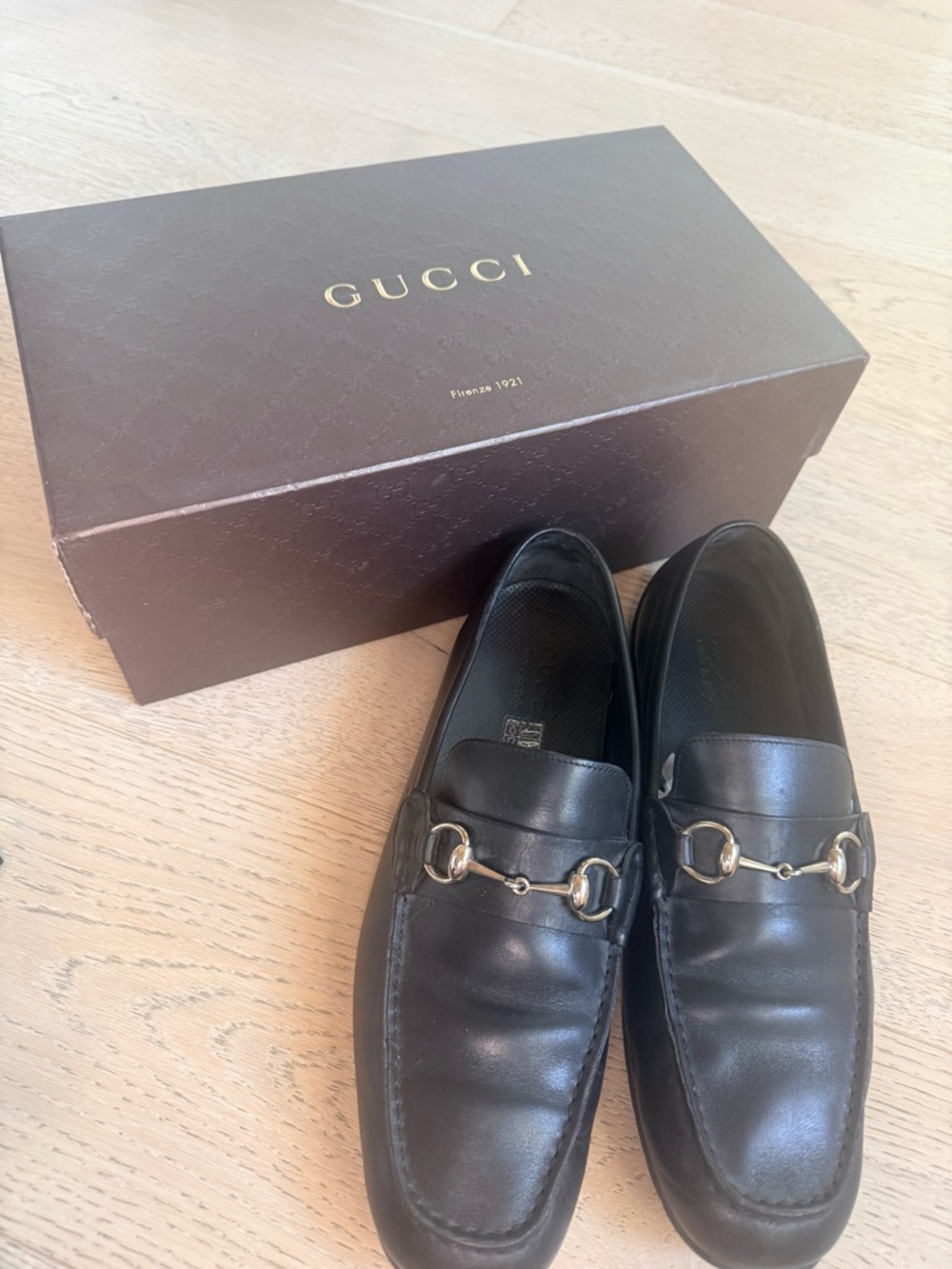 Gucci Black Leather Horsebit Loafers - Men